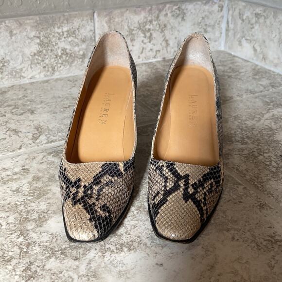 Laure by Ralph Lauren Snakeskin Heels INV7 - Picture 2 of 11